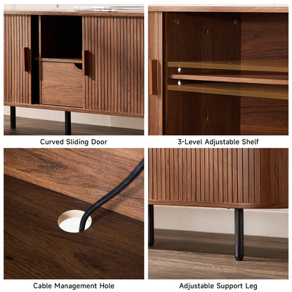 69 Inch TV Stand, TV Console for TVs up to 80",Entertainment Center w/ Storage & Drawer,