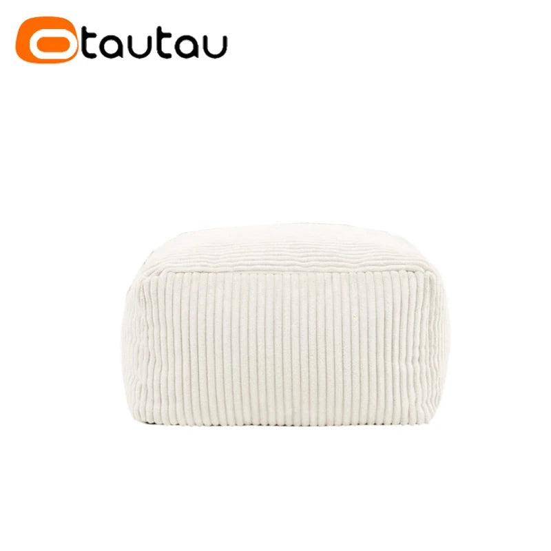 OTAUTAU Corduroy Bean Bag Pouf Cover Without Filler Lazy Floor Beanbag Chair Sac Puff Ottoman Lounger Frameless Furniture DD025