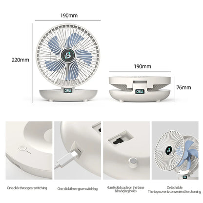 Three-Speed Adjustable Fan Usb Charging Home Dormitory, Desktop Mini Portable Electric Fan Folding Convenient Storage