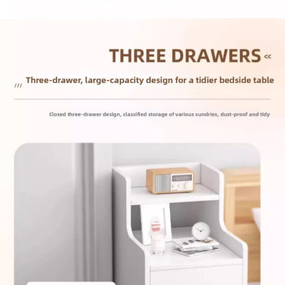 Bedside table extremely narrow, crevice shelf , low cabinet