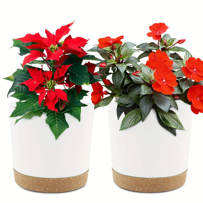 2pcs Round Flower Pot 6.5inch Detachable Bottom Outdoor Garden Home Supplies
