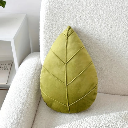 leaf-shaped throw pillow