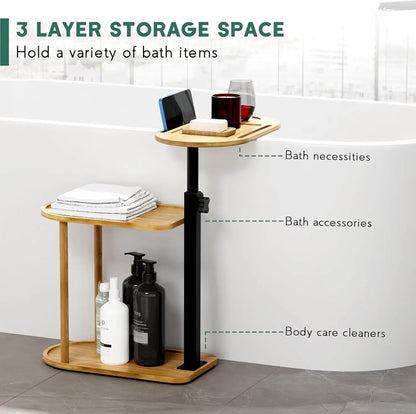 bamboo bathtub tray rack
