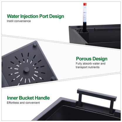 2pcs Planters Outdoor Indoor Planter Pots, High Front Porch Planter Pots with Drainage Holes Auto Watering,