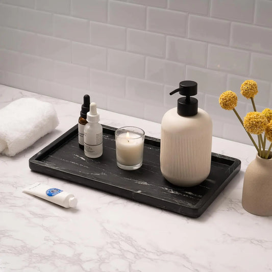 Black Marble Vanity Organizer