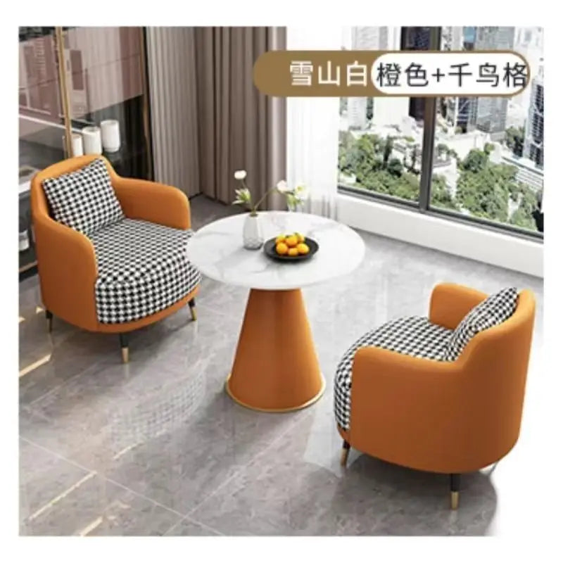Simple light luxury single sofa coffee table combination  and chairs