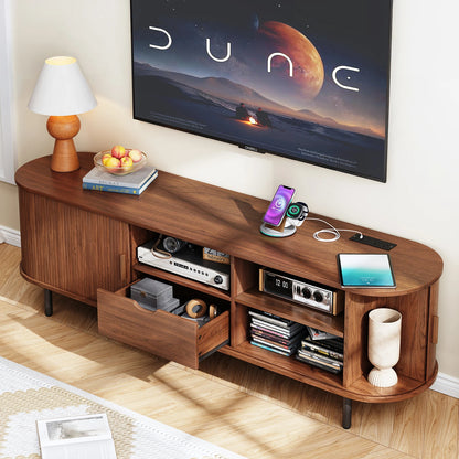 69 Inch TV Stand, TV Console for TVs up to 80",Entertainment Center w/ Storage & Drawer,