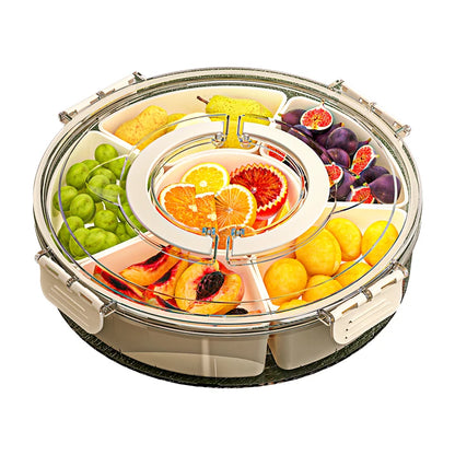 Multi Compartment Clear Divided Rotating Serving Tray
