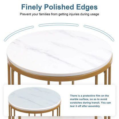 White Marble Side Table