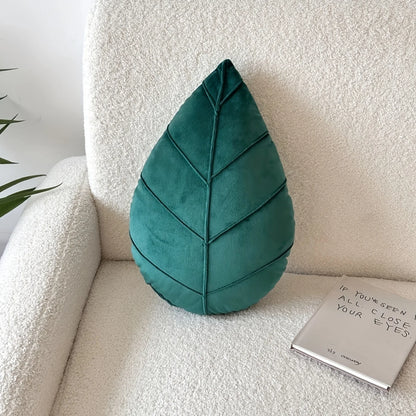 leaf-shaped throw pillow