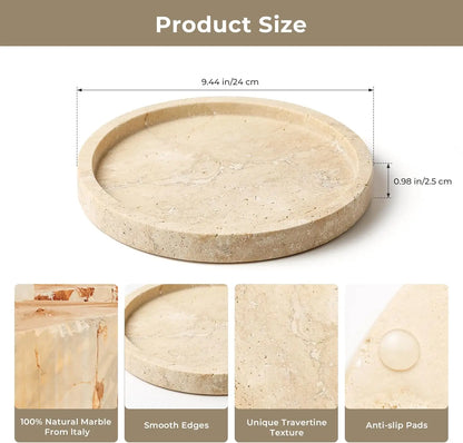Natural Round Stone Tray