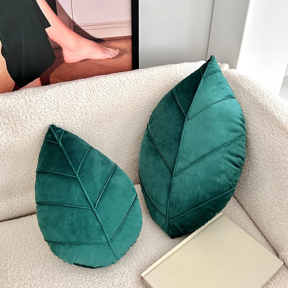 leaf-shaped throw pillow