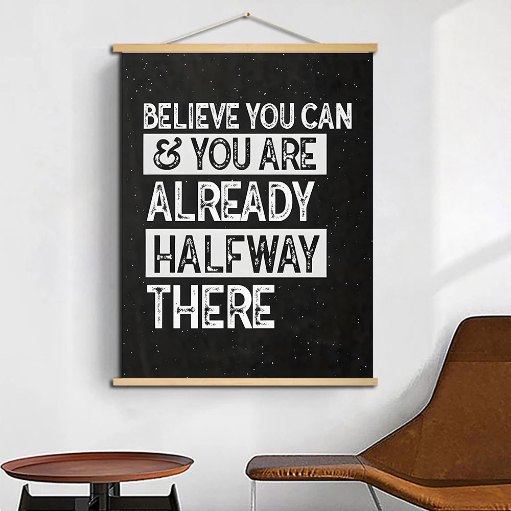 Inspirational Positive Scrolls Canvas Painting