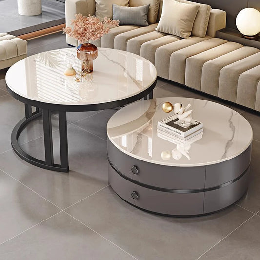 Modern Round Coffee Tables Metal Nordic Glam Minimalist Coffee Tables