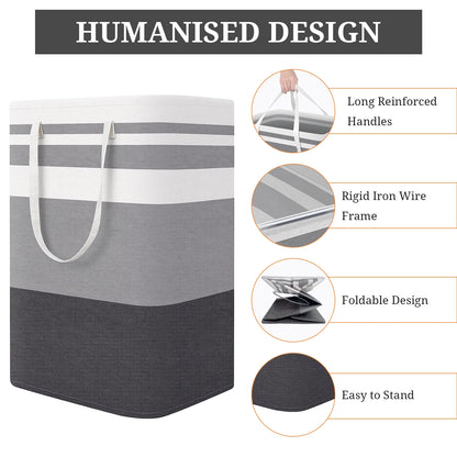 2-Piece Large Laundry Basket Set with Extended Handles