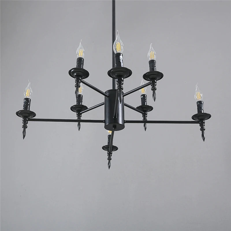 Modern Candle Chandelier Pendant Lamp LED Iron Art Lighting Fixtures