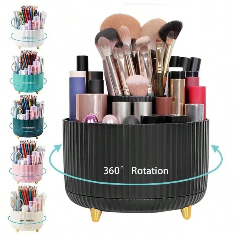 360° Rotating Makeup Brush Organizer