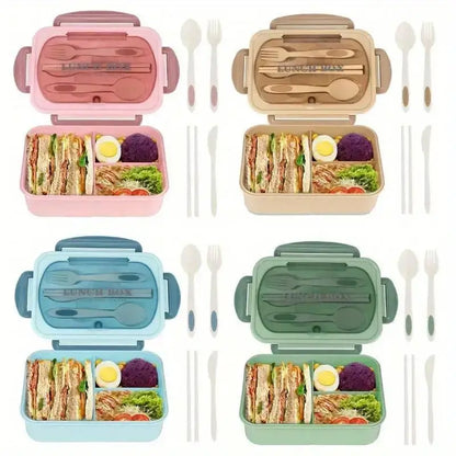 Lunch box with utensils