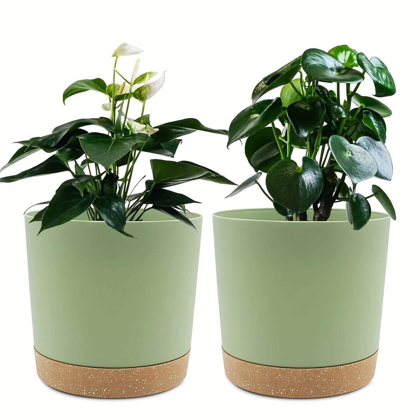 2pcs Round Flower Pot 6.5inch Detachable Bottom Outdoor Garden Home Supplies