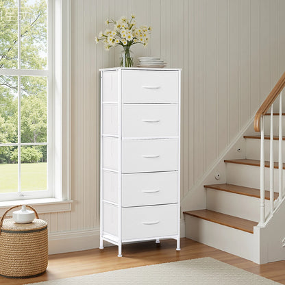 48IN Dresser For Bedroom With 5 Fabric Drawers Ne Steel Frame