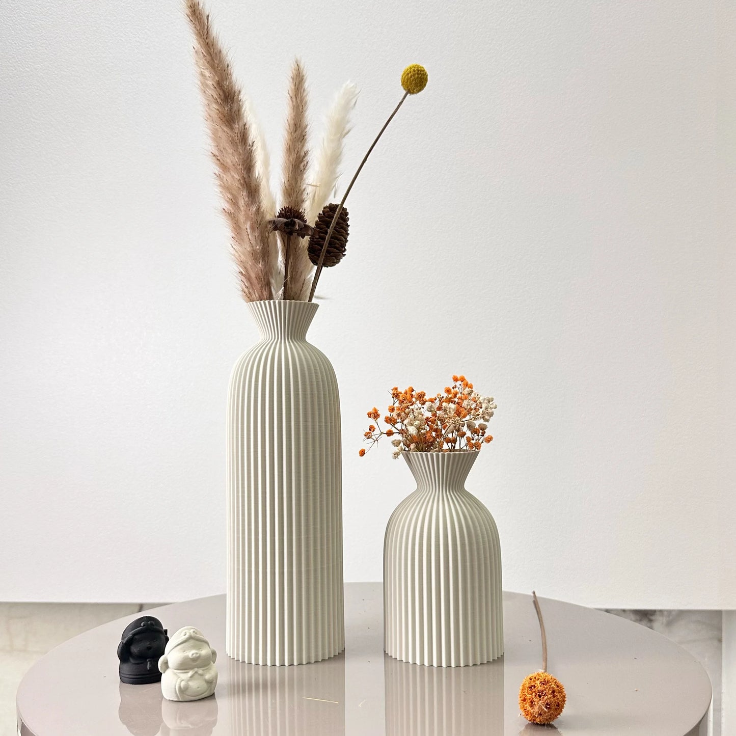 2-Piece Set of Wavy Pattern Art Dry Vase, Dried Flower Vase