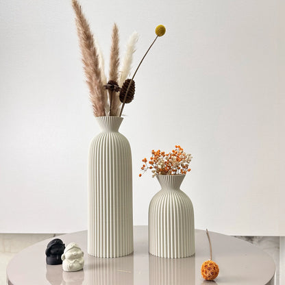 2-Piece Set of Wavy Pattern Art Dry Vase, Dried Flower Vase