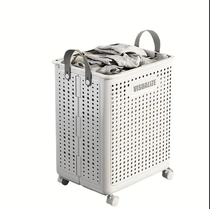 Foldable Laundry Basket with Wheels