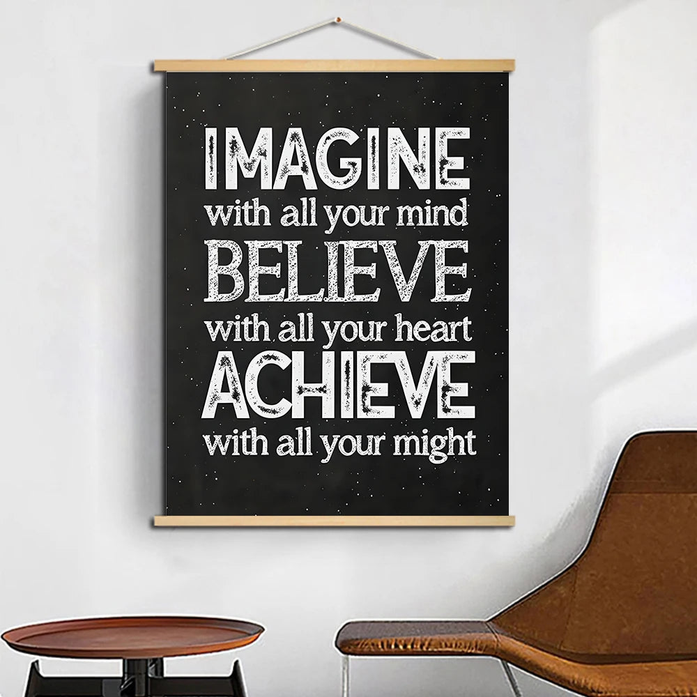 Inspirational Positive Scrolls Canvas Painting