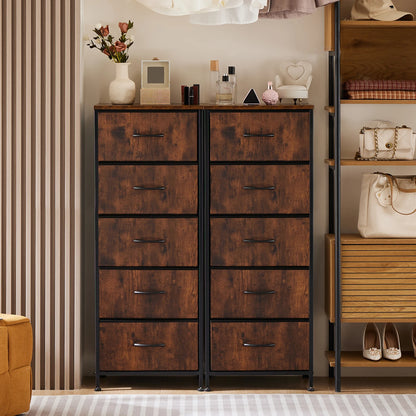 48IN Dresser For Bedroom With 5 Fabric Drawers Ne Steel Frame