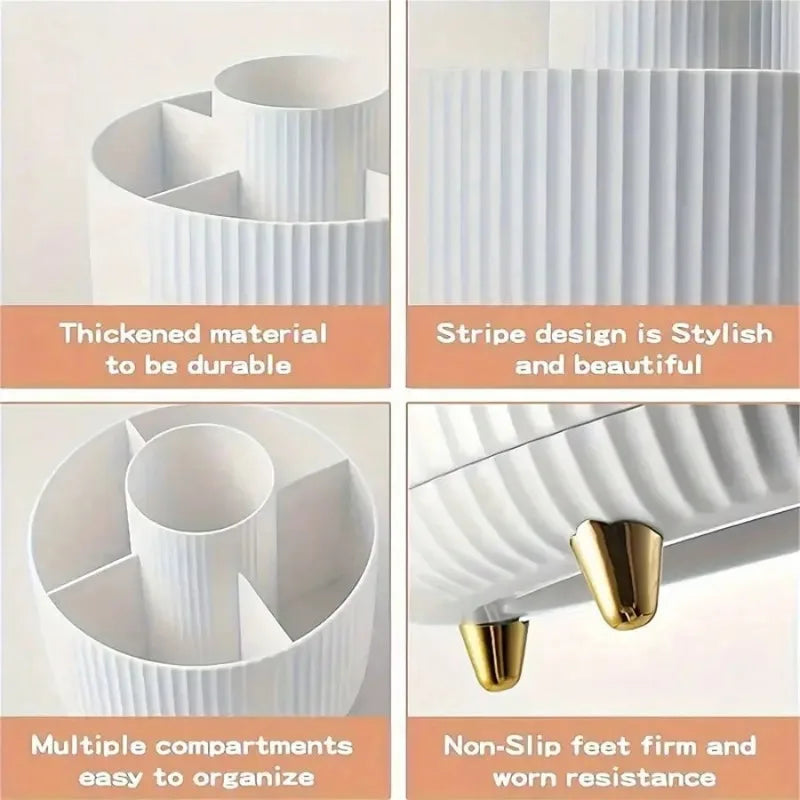 360° Rotating Makeup Brush Organizer