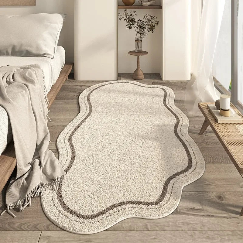 Cream Style Irregular Carpet Minimalist Rugs