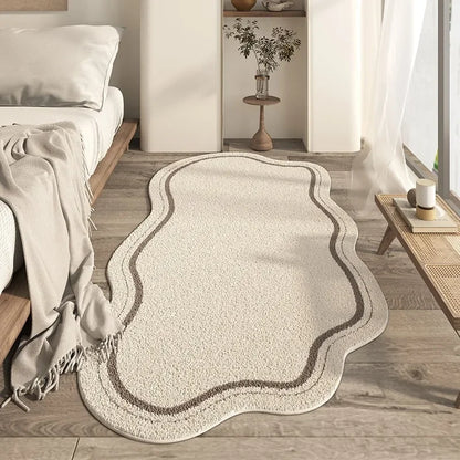 Cream Style Irregular Carpet Minimalist Rugs