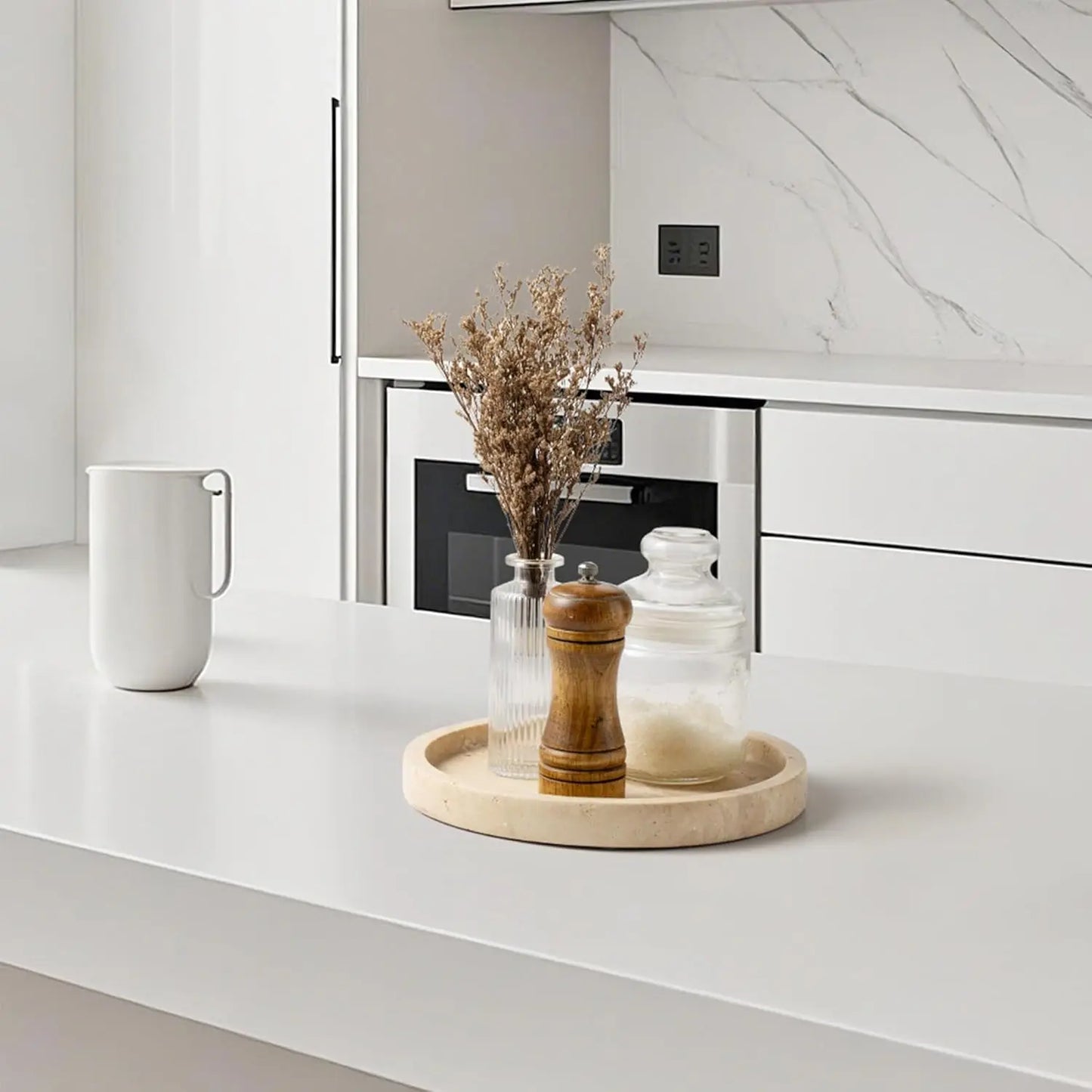 Natural Round Stone Tray