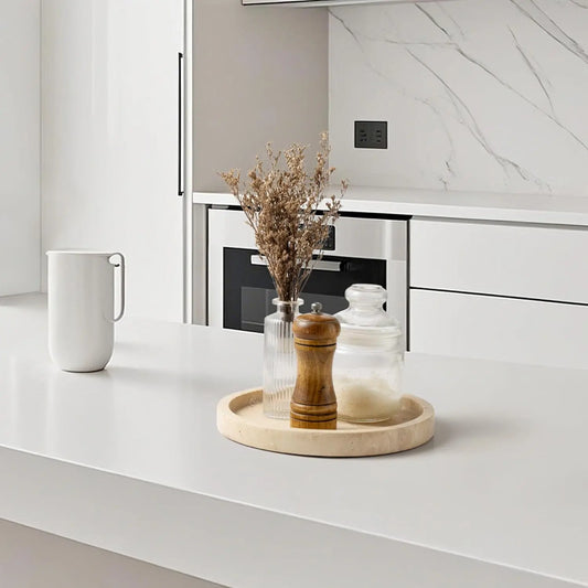 Natural Round Stone Tray