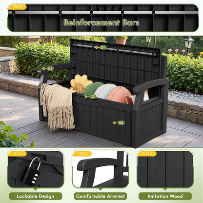 Waterproof and Lockable Patio Furniture Storage Bench