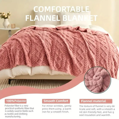 Luxurious Fleece Blanket Cozy Flannel Throw