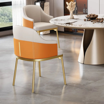 Aesthetic Ergonomic  Luxury Leather Designer Dining Chair