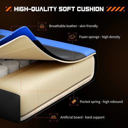 Ergonomic Office and Gaming Chair Adjustable Swivel PU Leather with Headrest and Lumbar Support