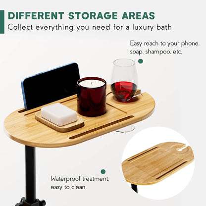 bamboo bathtub tray rack