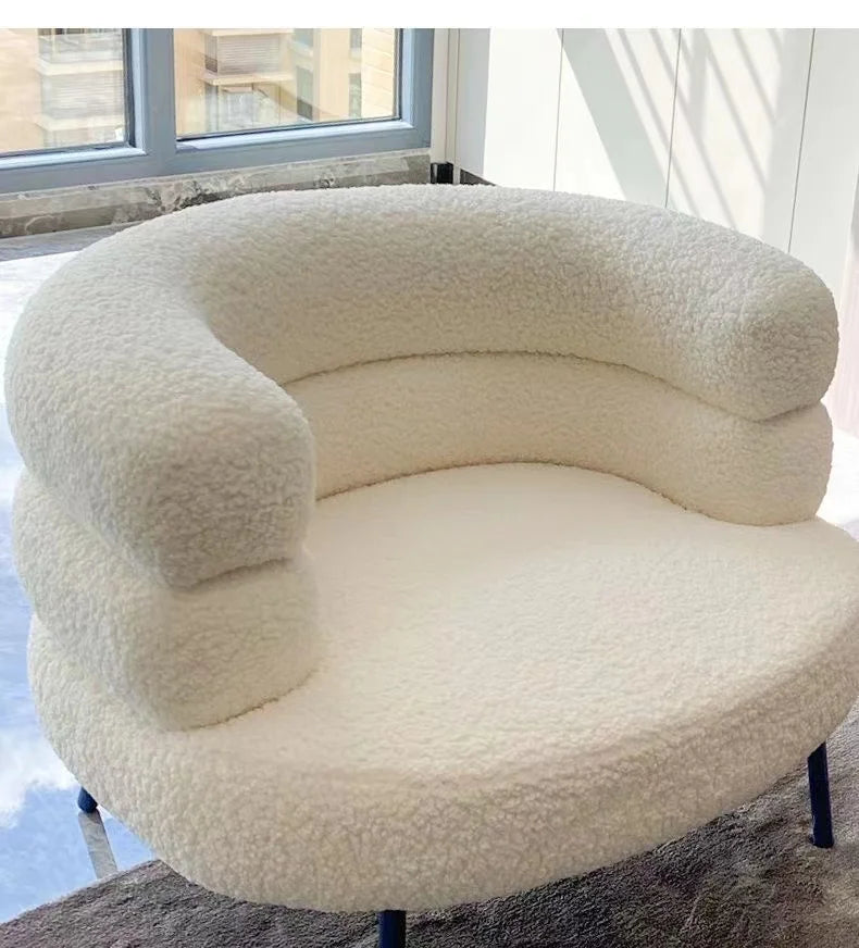 Lamb wool lazy sofa chair living room ot bedroom