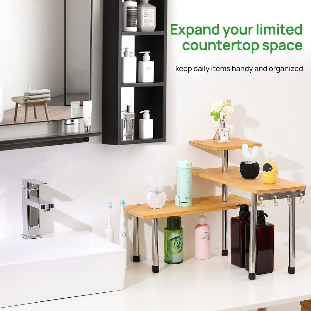 3 Tier Bamboo Countertop Organizer