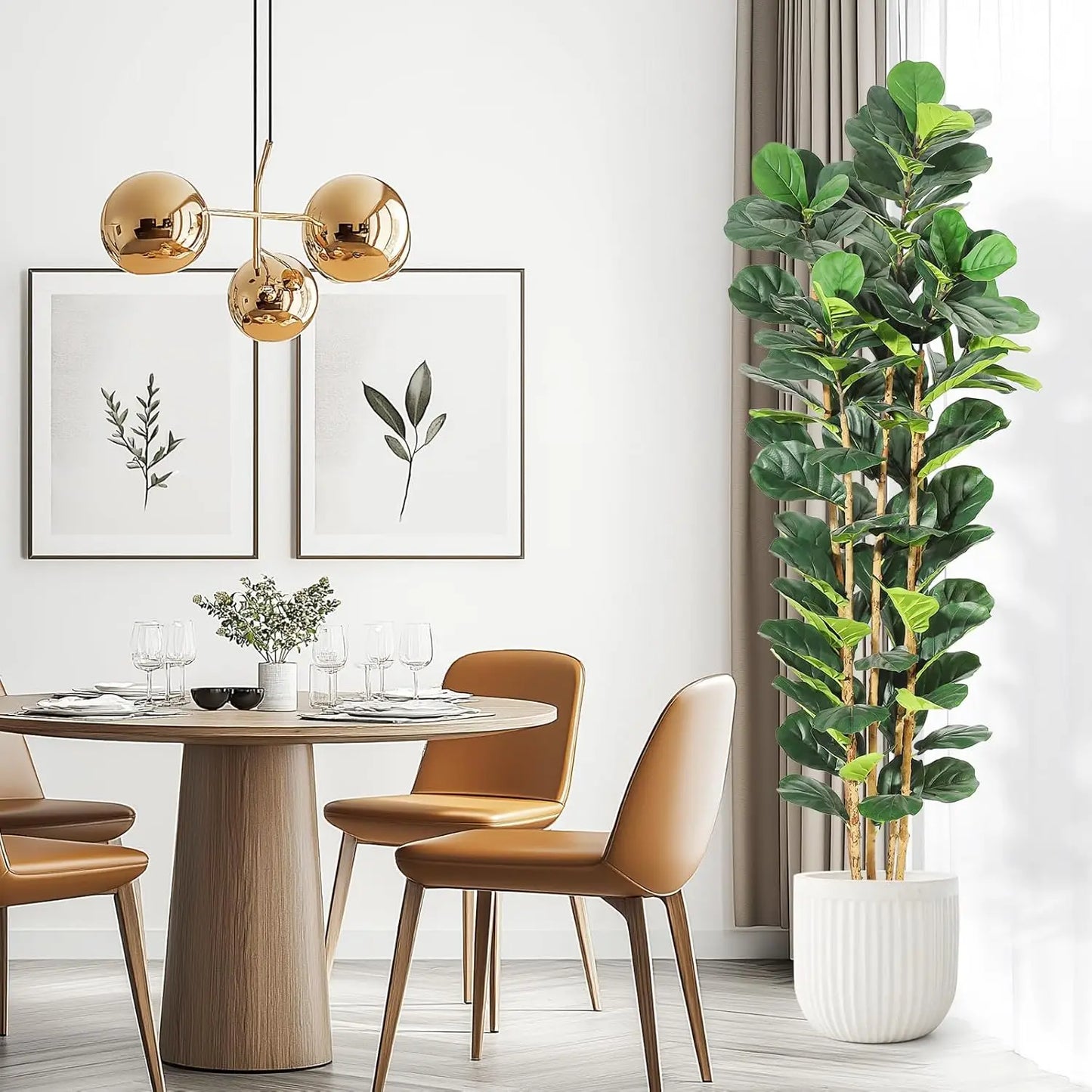 5/6/7 FT Artificial Fiddle Leaf Fig Tree with Pot