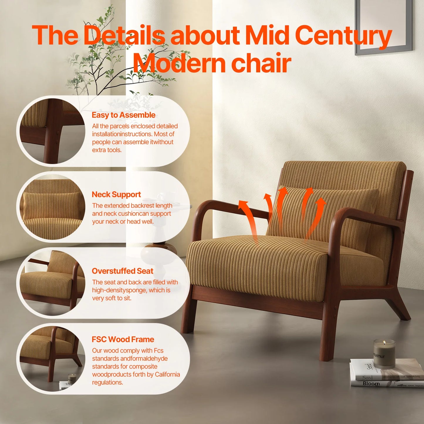 Mid Century Modern Accent Chair