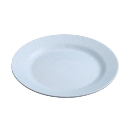 1/10Pcs Round Plastic Dish Lightweight Wheat Straw Plates