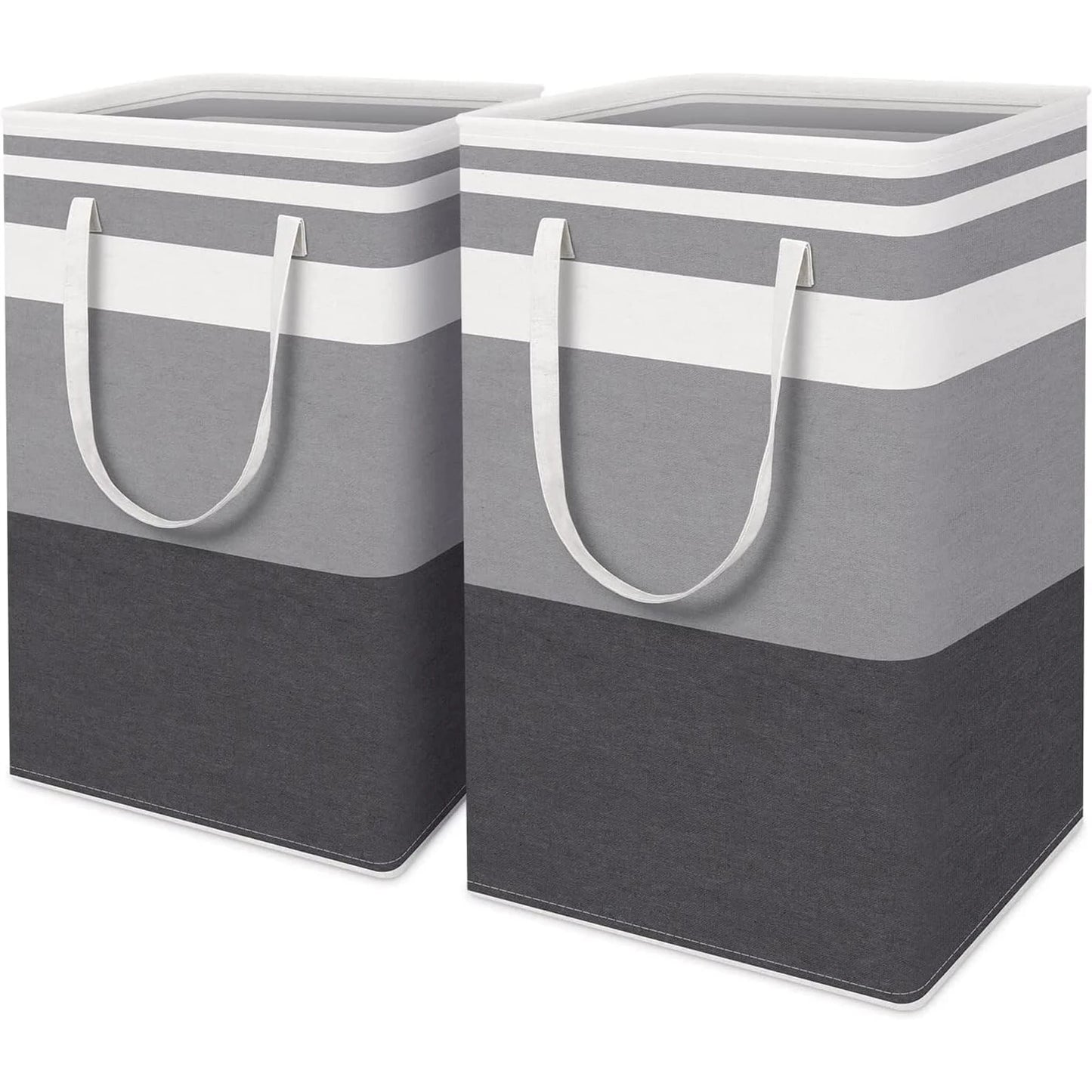 2-Piece Large Laundry Basket Set with Extended Handles