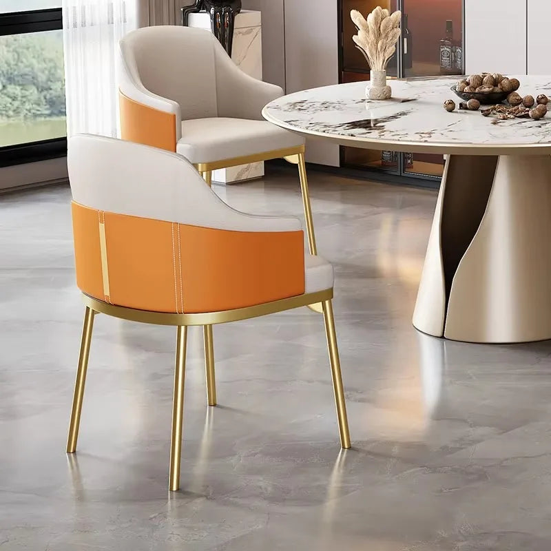 Aesthetic Ergonomic  Luxury Leather Designer Dining Chair