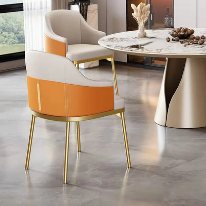 Aesthetic Ergonomic  Luxury Leather Designer Dining Chair