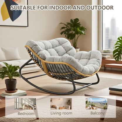 Outdoor/Indoor Rocking Papasan Chair