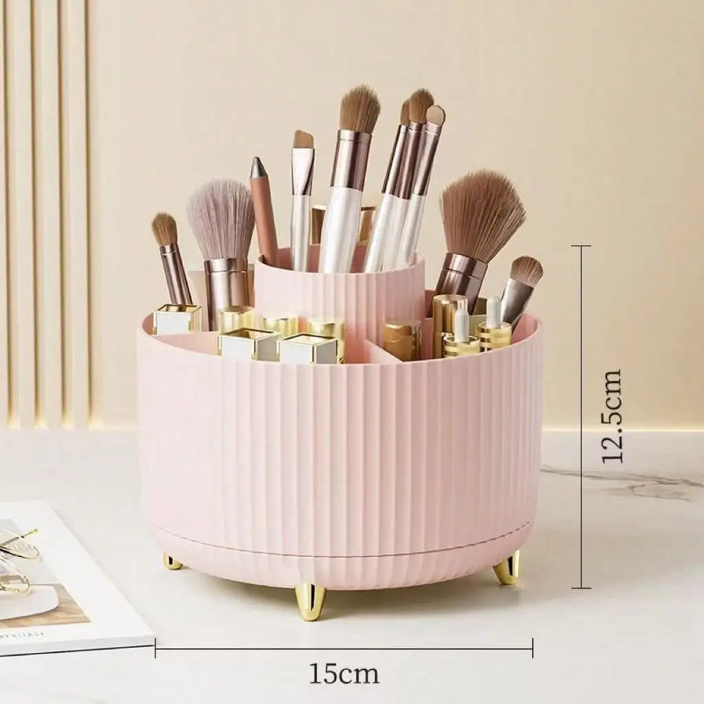 360° Rotating Makeup Brush Organizer