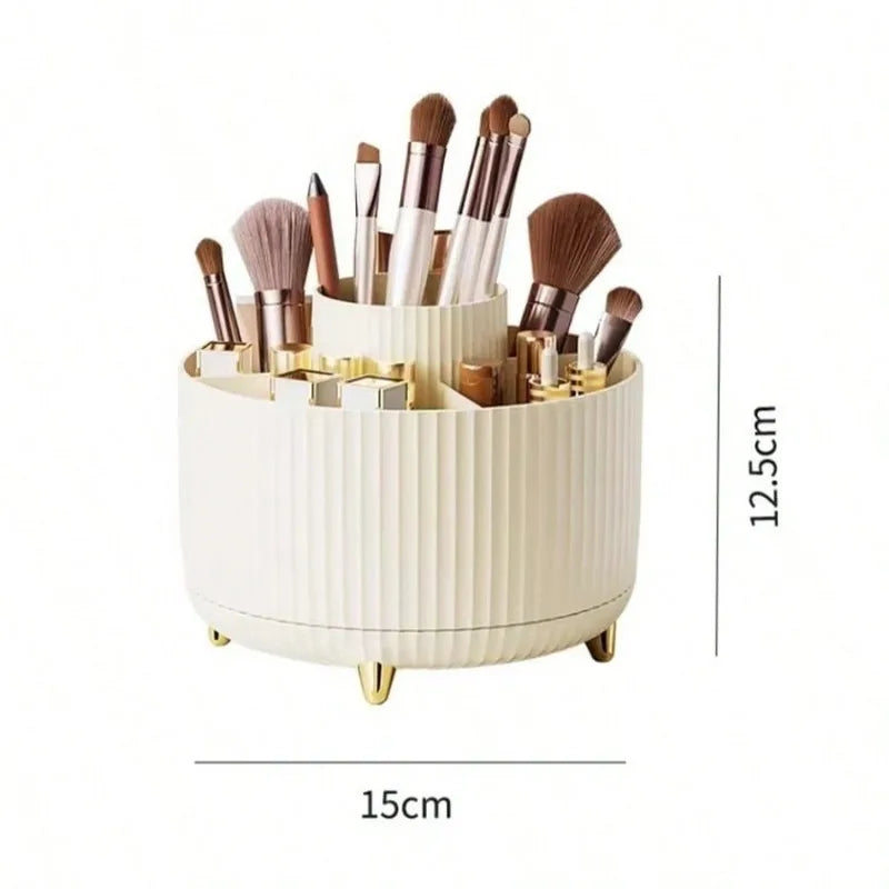 360° Rotating Makeup Brush Organizer
